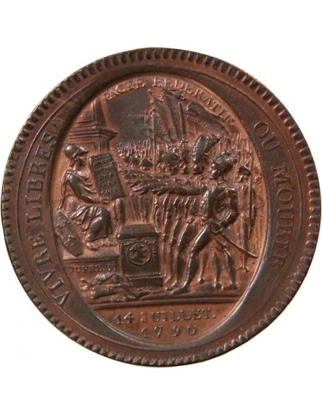 MONNAIE DE CONFIANCE - MONNERON 5 SOLS AU SERMENT 1792 L'AN IV