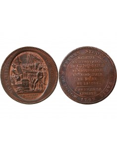 MONNAIE DE CONFIANCE - MONNERON 5 SOLS AU SERMENT 1792 L'AN IV 2