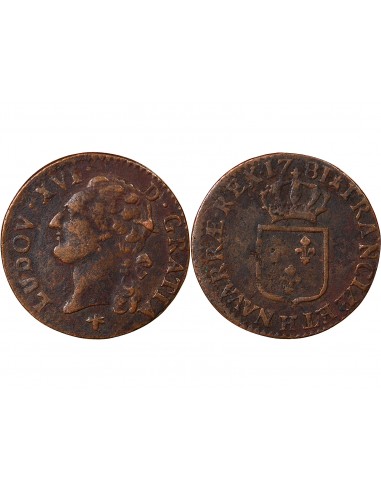 LOUIS XVI - 1/2 SOL 1781 H LA ROCHELLE R2