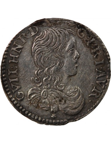 PRINCIPAUTE D'ORANGE, GUILLAUME HENRI DE NASSAU - 1/10 ECU 1666 ARGENT