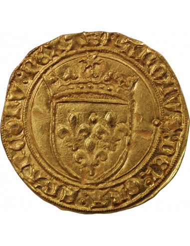 CHARLES VI LE FOU - ECU D'OR A LA COURONNE 1380 / 1422 ANGERS