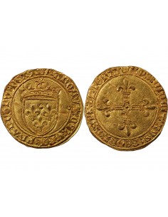 CHARLES VI LE FOU - ECU D'OR A LA COURONNE 1380 / 1422 ANGERS 2