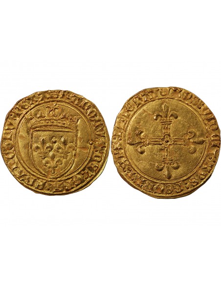 CHARLES VI LE FOU - ECU D'OR A LA COURONNE 1380 / 1422 ANGERS