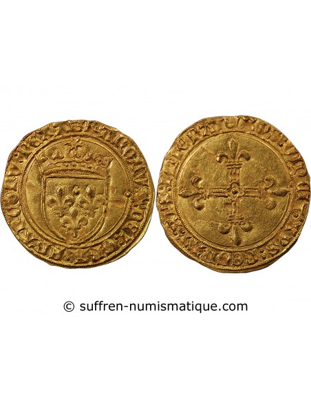 CHARLES VI LE FOU - ECU D'OR A LA COURONNE 1380 / 1422 ANGERS