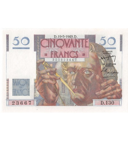 50 FRANCS LE VERRIER 19.05.1949