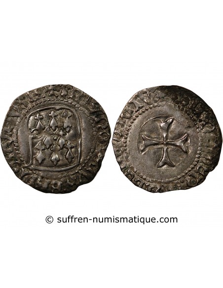 DUCHÉ DE BRETAGNE, FRANCOIS I et II - BLANC A LA TARGE 1442 RENNES