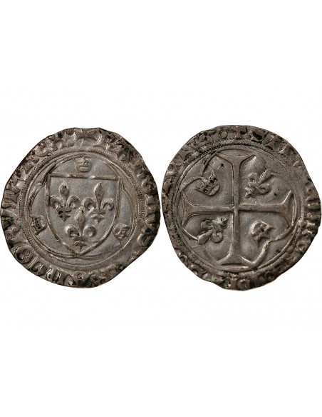 CHARLES VII - BLANC A LA COURONNE 1422 / 1461 TOURS