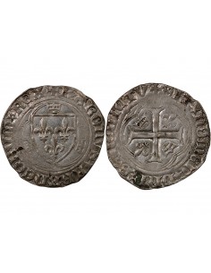 CHARLES VII - BLANC A LA COURONNE 1422 / 1461 PARIS 2