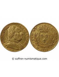 LOUIS XVIII - 20 FRANCS OR 1815 Q PERPIGNAN