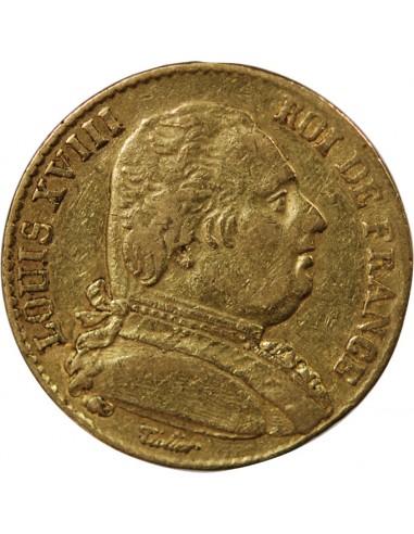 LOUIS XVIII - 20 FRANCS OR 1815 Q PERPIGNAN