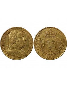 LOUIS XVIII - 20 FRANCS OR 1815 Q PERPIGNAN 2