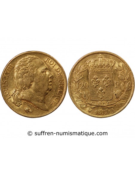 LOUIS XVIII - 20 FRANCS OR 1817 A PARIS