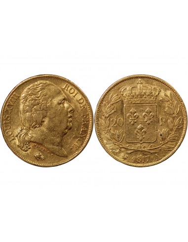 LOUIS XVIII - 20 FRANCS OR 1817 A PARIS