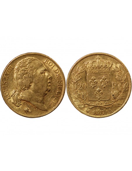 LOUIS XVIII - 20 FRANCS OR 1817 A PARIS