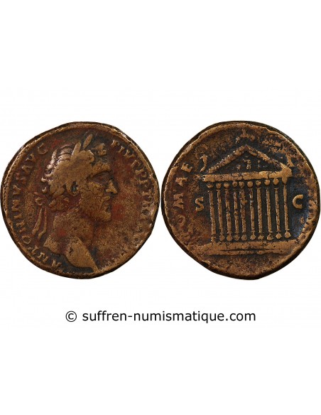 ANTONIN LE PIEUX - SESTERCE 140 / 144 ROME