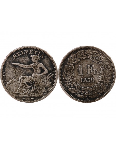 SUISSE - 1 FRANC ARGENT 1850