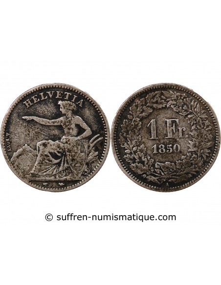 SUISSE - 1 FRANC ARGENT 1850