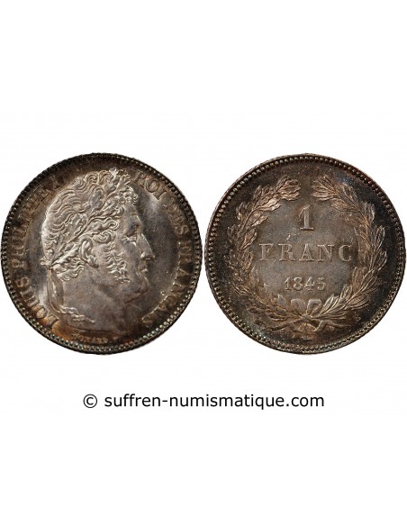 LOUIS PHILIPPE﻿ - 1 FRANC ARGENT 1845 B ROUEN