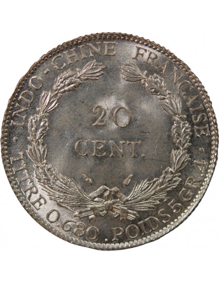 INDOCHINE FRANCAISE - 20 CENTIMES ARGENT 1937