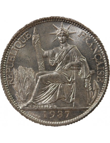 INDOCHINE FRANCAISE - 20 CENTIMES ARGENT 1937