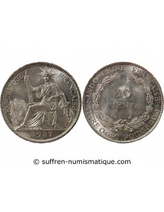 INDOCHINE FRANCAISE - 20 CENTIMES ARGENT 1937