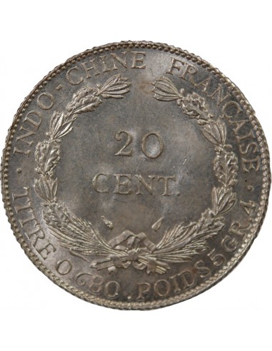 INDOCHINE FRANCAISE - 20 CENTIMES ARGENT 1937