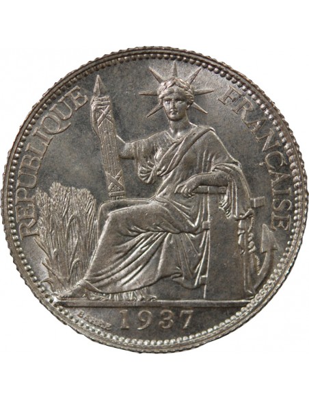 INDOCHINE FRANCAISE - 20 CENTIMES ARGENT 1937