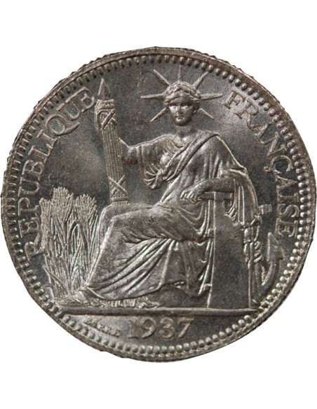 INDOCHINE FRANCAISE - 10 CENTIMES ARGENT 1937