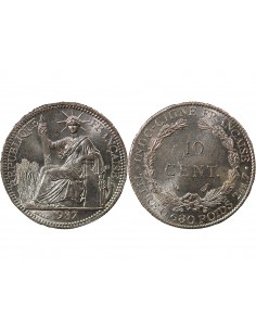 INDOCHINE FRANCAISE - 10 CENTIMES ARGENT 1937 2