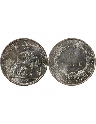 INDOCHINE FRANCAISE - 10 CENTIMES ARGENT 1937