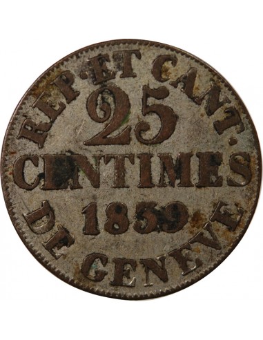 SUISSE, GENÈVE - 25 CENTIMES 1839