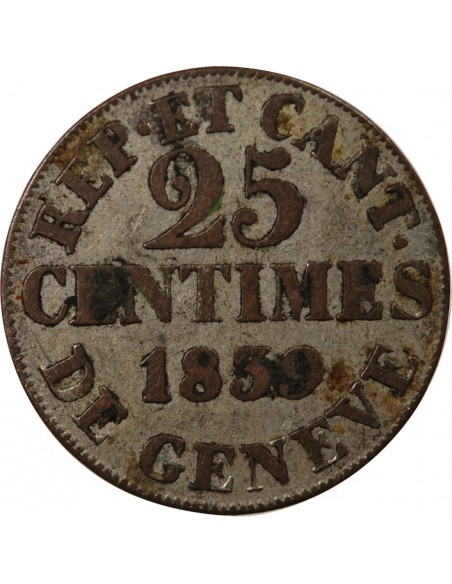 SUISSE, GENÈVE - 25 CENTIMES 1839
