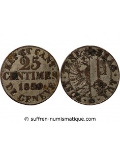 SUISSE, GENÈVE - 25 CENTIMES 1839