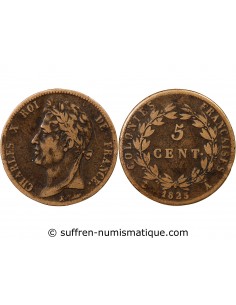 COLONIES FRANCAISES, CHARLES X - 5 CENTIMES 1825 A PARIS