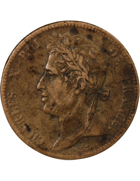 COLONIES FRANCAISES, CHARLES X - 5 CENTIMES 1825 A PARIS