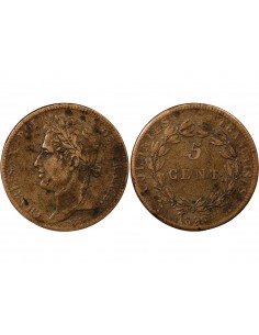 COLONIES FRANCAISES, CHARLES X - 5 CENTIMES 1825 A PARIS 2