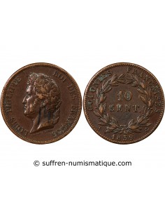 COLONIES FRANCAISES, GUADELOUPE - LOUIS-PHILIPPE - 10 CENTIMES 1839 A PARIS