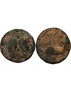 NEMAUSUS, NIMES, AUGUSTE ET AGRIPPA - DUPONDIUS 29 AV JC / 10 2