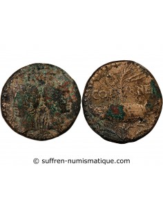 NEMAUSUS, NIMES, AUGUSTE ET AGRIPPA - DUPONDIUS 29 AV JC / 10