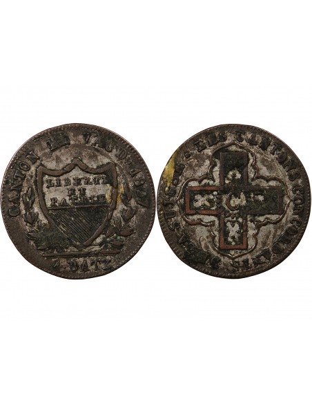 SUISSE, VAUD - 1 BATZ 1827