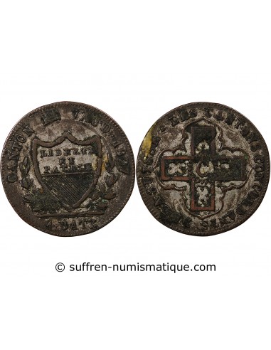 SUISSE, VAUD - 1 BATZ 1827