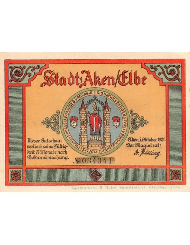 ALLEMAGNE, AKEN - 25 PFENNIG 1921