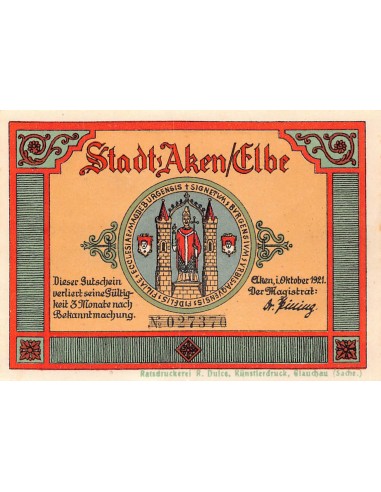 ALLEMAGNE, AKEN - 50 PFENNIG 1921