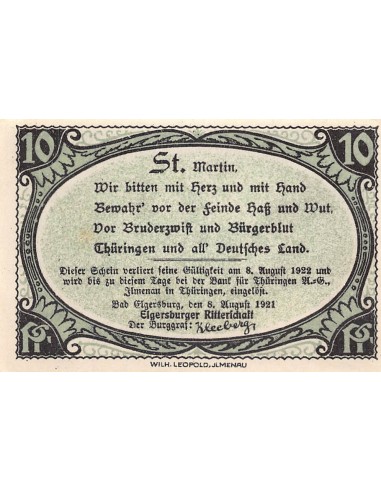 ALLEMAGNE, ELGERSBURG- 10 PFENNIG 1921
