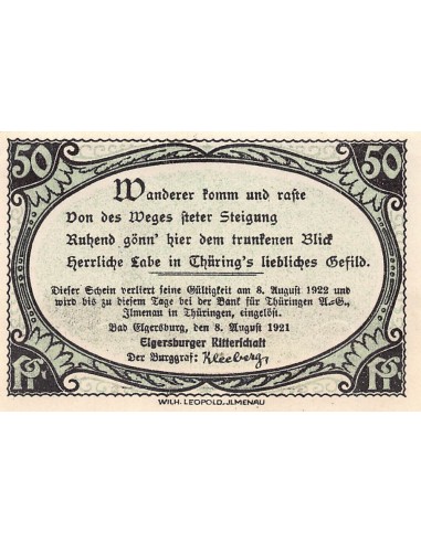 ALLEMAGNE, ELGERSBURG- 50 PFENNIG 1921