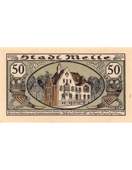 ALLEMAGNE, MELLE - 50 PFENNIG 1920
