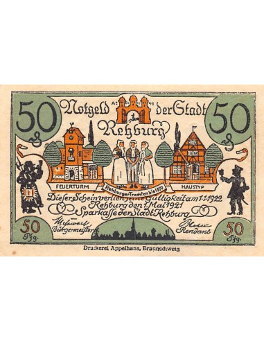 ALLEMAGNE, REHBURG - 50 PFENNIG 1921