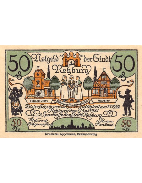 ALLEMAGNE, REHBURG - 50 PFENNIG 1921