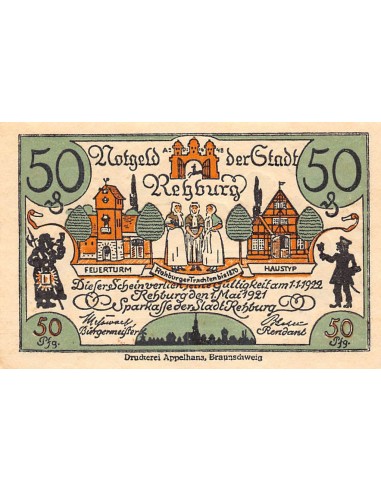 ALLEMAGNE, REHBURG - 50 PFENNIG 1921