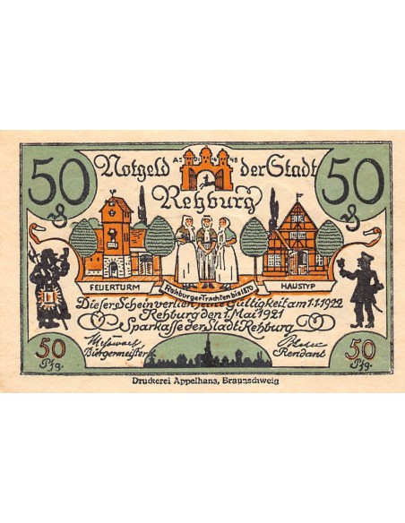 ALLEMAGNE, REHBURG - 50 PFENNIG 1921